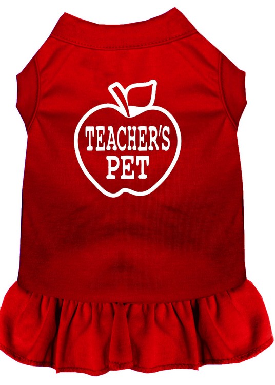 Teachers Pet Screen Print Dress Red Med